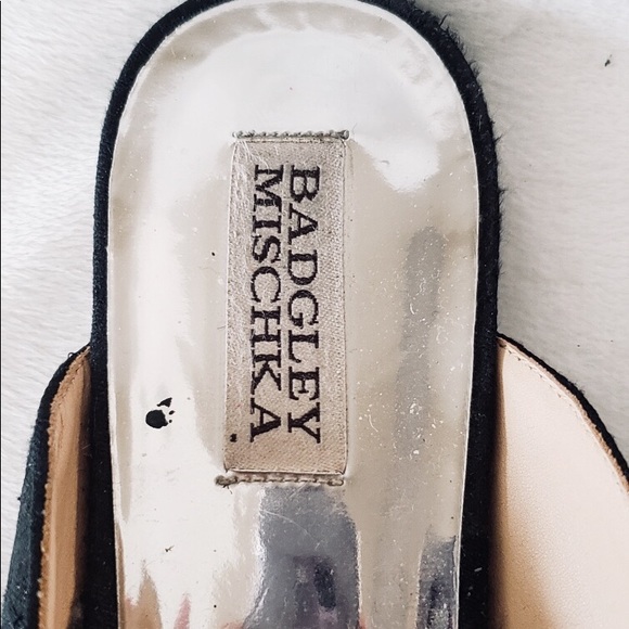 BADGLEY MICSHKA Black Flat loafers cloth w/ bling - Picture 6 of 8